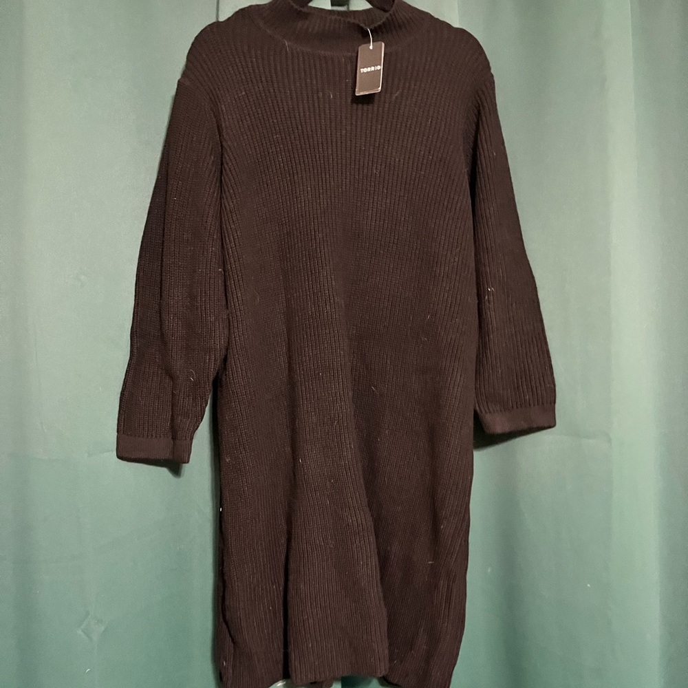 🖤 Torrid Black Ribbed Sweater Dress – Size 3 (NWT) 🖤